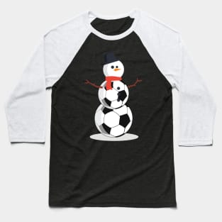 The Soccer Snowman Festive Christmas Baseball T-Shirt